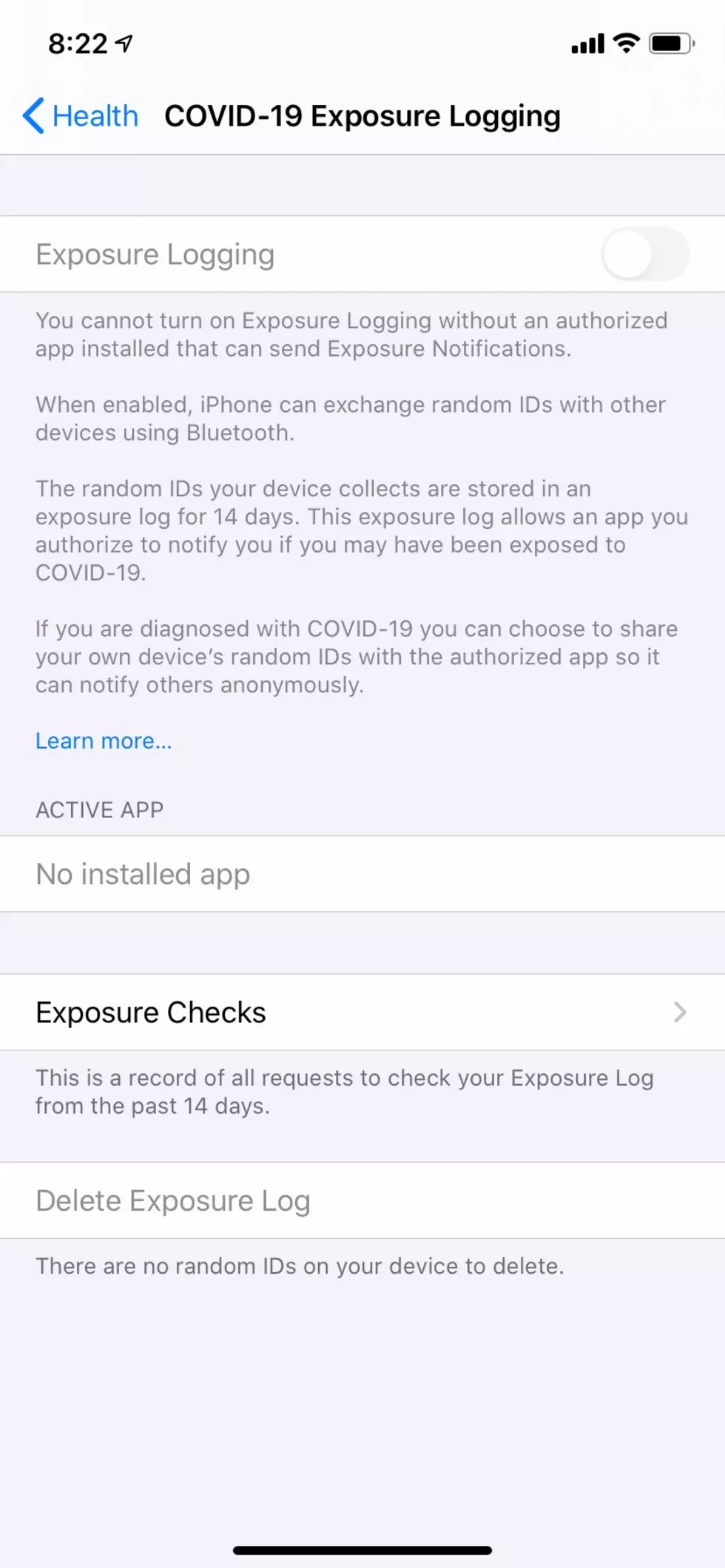 Check Your Phone – COVID-19 Exposure Logging